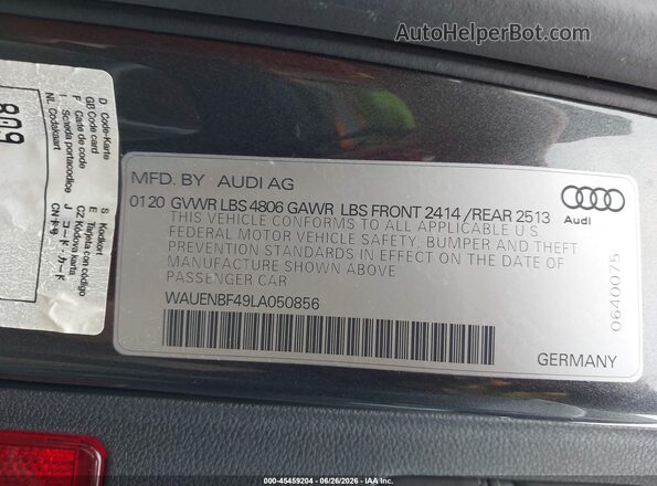 WAUENBF49LA050856 2020 AUDI A4 Light Blue Vista del compartimento del motor