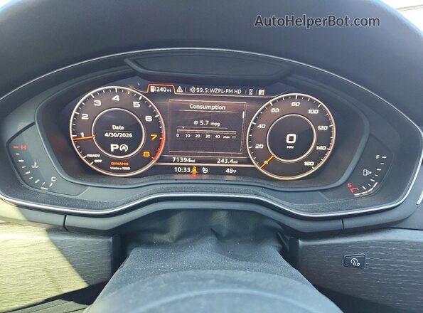 WAUENCF50KA025048 2019 AUDI A5 Black Instrument cluster view