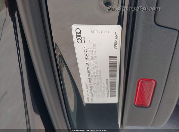WAUENCF55JA084384 2018 AUDI A5 Черный Вид подкапотного пространства