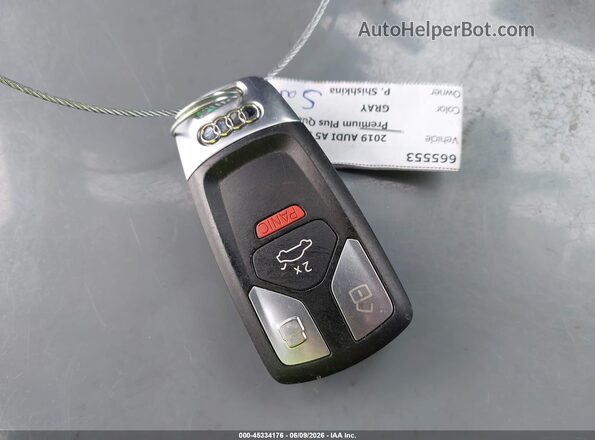 WAUENCF56KA092236 2019 AUDI A5 Gray Vista del salpicadero