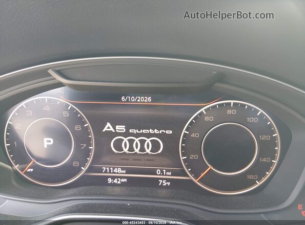 WAUENCF57JA111469 2018 AUDI A5 White უკანა სავარძლების ხედი
