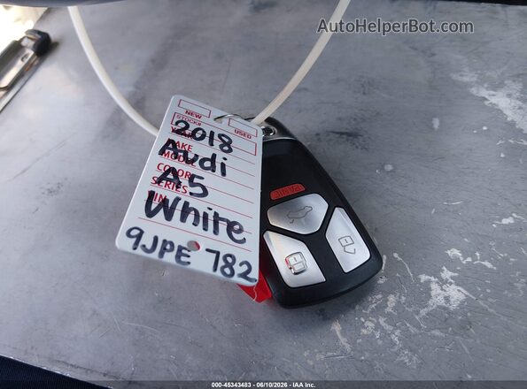 WAUENCF57JA111469 2018 AUDI A5 White წინა პანელის ხედი