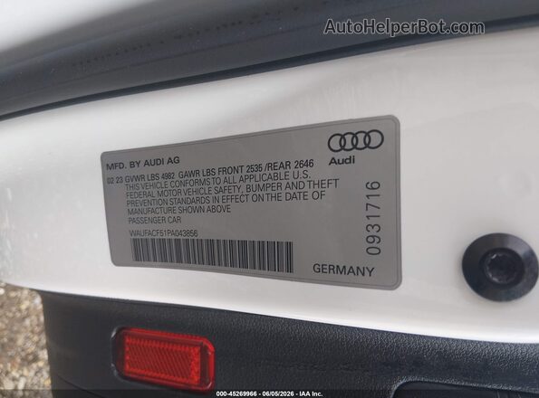 WAUFACF51PA043856 2023 AUDI OTHER White Շարժիչի բաժամունքի տեսք