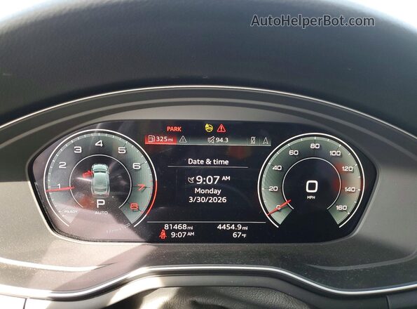 WAUFACF52NA017974 2022 AUDI A5 White Вид щитка приладів