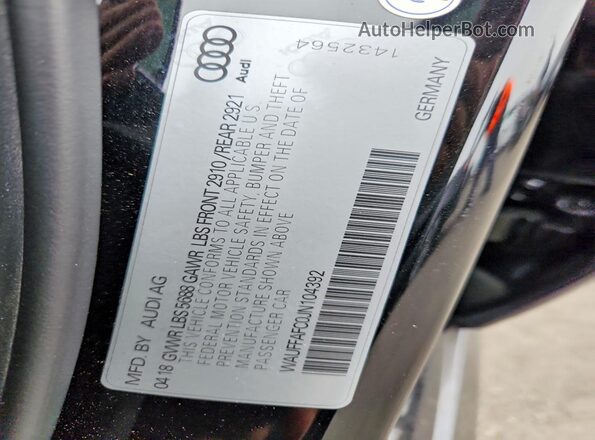 WAUFFAFC0JN104392 2018 AUDI S6 Black Вид підкапотного простору
