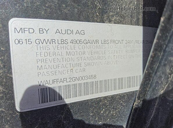 WAUFFAFL2GN003458 2016 AUDI A4 Black Engine compartment view