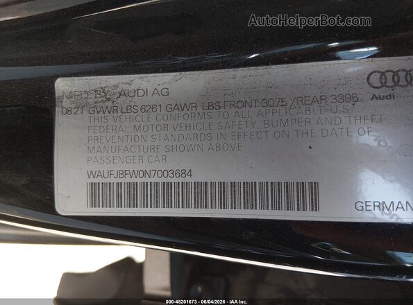 WAUFJBFW0N7003684 2022 AUDI E-TRON Black ძრავის განყოფილების ხედი