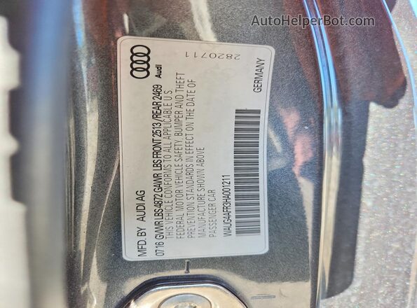 WAUG4AFR3HA001211 2017 AUDI S5 Gray Vista del compartimento del motor