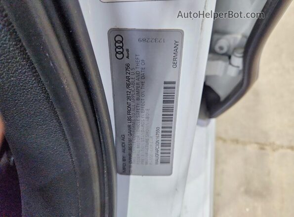 WAUGFAFC3GN167550 2016 AUDI A6 White 