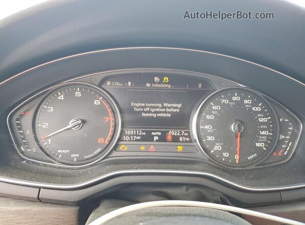 WAUGMAF40KA026899 2019 AUDI A4 Gray Vista del cuadro de instrumentos