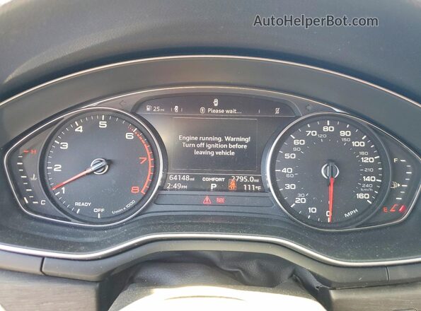 WAUGMAF44KN013033 2019 AUDI A4 Black Instrument cluster view
