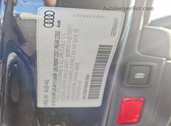WAUGMAF48HA078841 2017 AUDI A4 Gray 