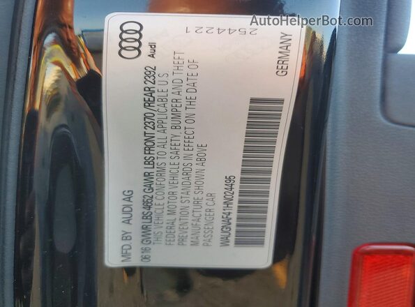 WAUGNAF41HN024495 2017 AUDI A4 Black 