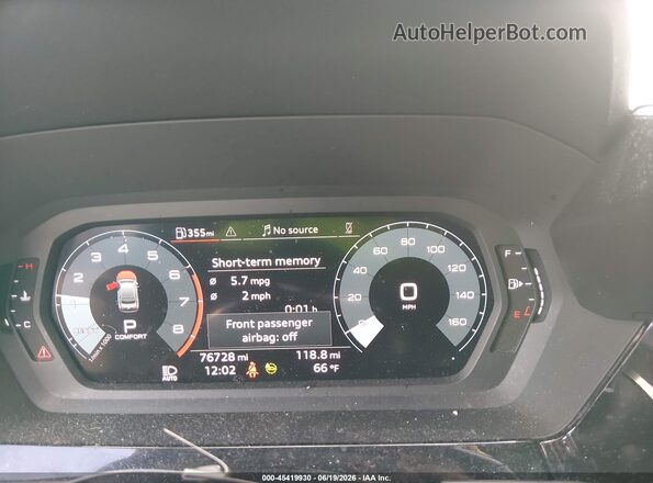WAUGUDGY0NA018079 2022 AUDI A3 Black უკანა სავარძლების ხედი