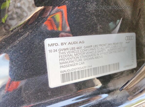 WAUGUDGYXSA051344 2025 AUDI A3 Black ძრავის განყოფილების ხედი