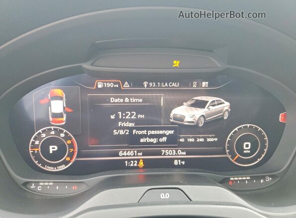 WAUGUGFF9H1042791 2017 AUDI A3 Белый Вид щитка приборов