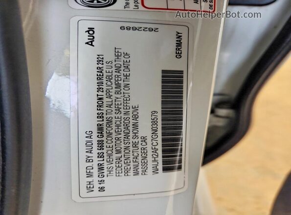 WAUH2AFC7GN038579 2016 AUDI S6 White Engine compartment view