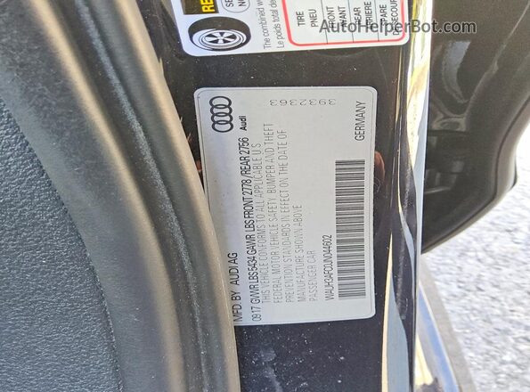 WAUH3AFC0JN044602 2018 AUDI A6 Черный Вид салона спереди