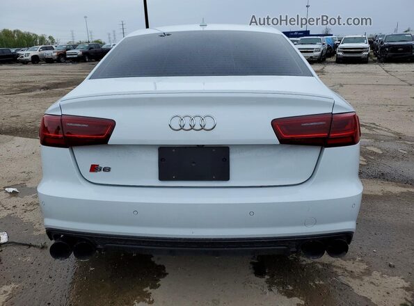 WAUHFAFC4JN008239 2018 AUDI S6 White Հետևի տեսք
