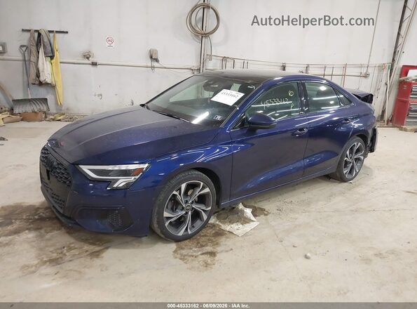 WAUHUDGY9PA024356 2023 AUDI A3 Blue წინა მარცხენა ხედი სამი მეოთხედიდან