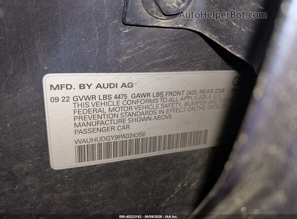 WAUHUDGY9PA024356 2023 AUDI A3 Blue ძრავის განყოფილების ხედი