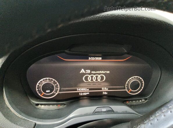 WAUJ8GFF2H1059457 2017 AUDI A3 White Սարքավորումների վահանակի տեսք