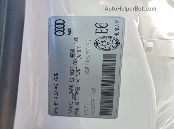 WAUJ8GFF7G1014531 2016 AUDI A3 White Widok komory silnika