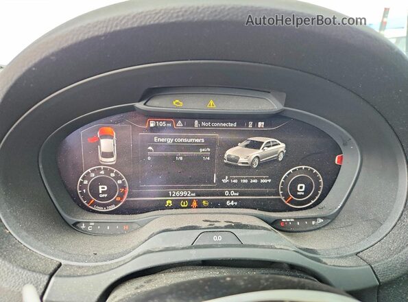 WAUJ8GFF7J1017968 2018 AUDI A3 White Widok zestawu wskaźników