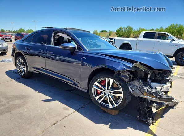 WAUK2AF25KN106495 2019 AUDI A6 Blue Передня права чверть