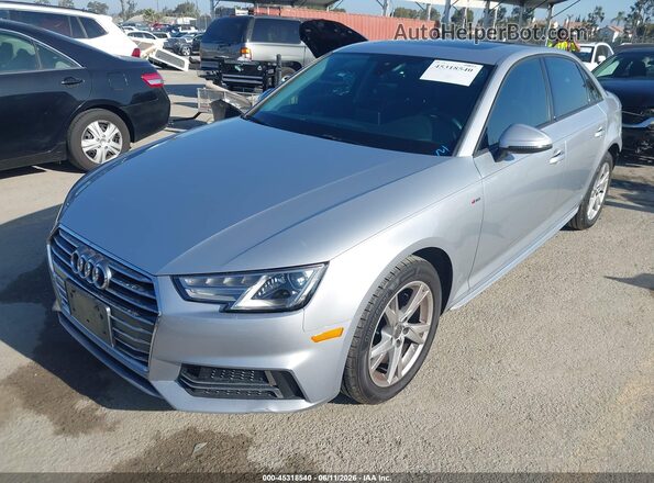 WAUKMAF41JA139995 2018 AUDI A4 Silver Առջևի ձախ երեք քառորդ տեսարան