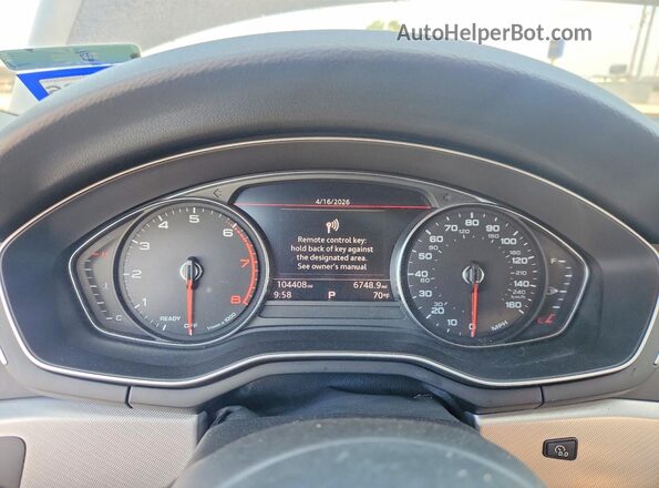 WAUKMAF49JA067590 2018 AUDI A4 Blue Widok zestawu wskaźników