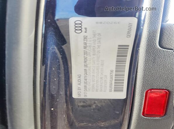 WAUKMAF49JA067590 2018 AUDI A4 Blue Widok komory silnika