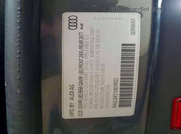 WAUL2AF21LN074523 2020 AUDI A6 Gray Vista del compartimento del motor