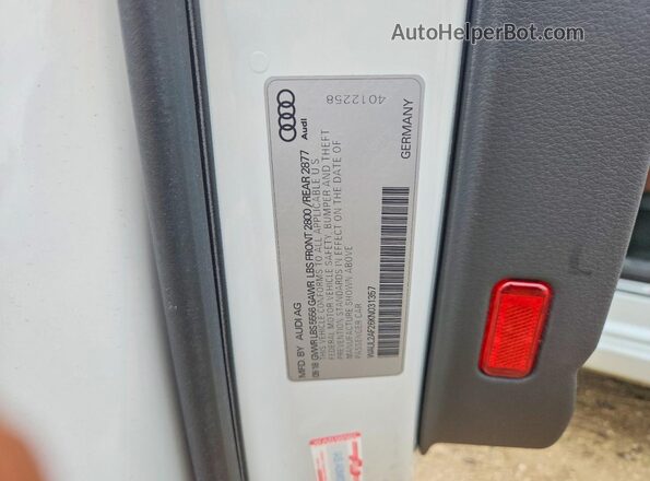 WAUL2AF26KN031357 2019 AUDI A6 White 