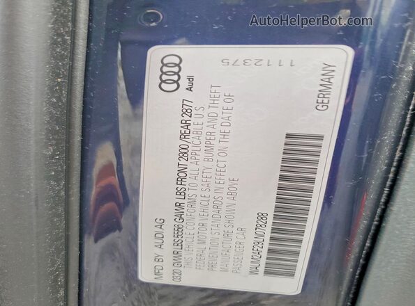 WAUM2AF29LN078288 2020 AUDI A6 Blue 