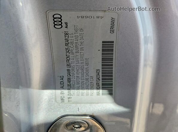 WAUM2AFR1GA034439 2016 AUDI A5 Silver VIN sticker view