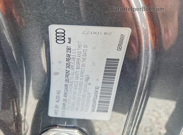 WAUM2AFR3GA008182 2016 AUDI A5 Gray Widok naklejki z numerem VIN