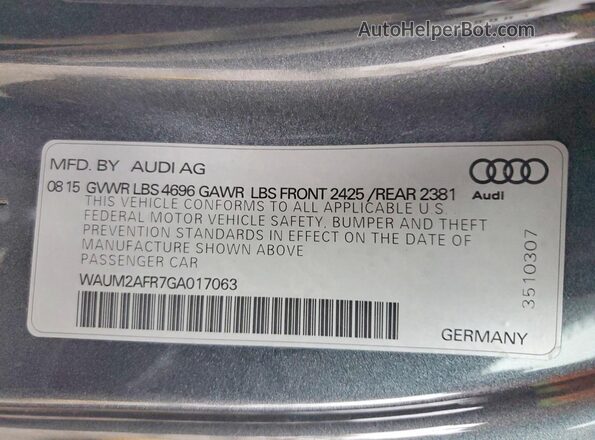 WAUM2AFR7GA017063 2016 AUDI A5 Gray Engine compartment view