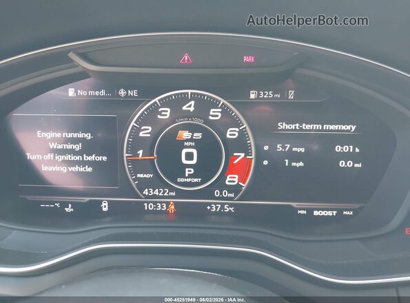 WAUP4AF57JA002929 2018 AUDI S5 Черный Вид задних сидений