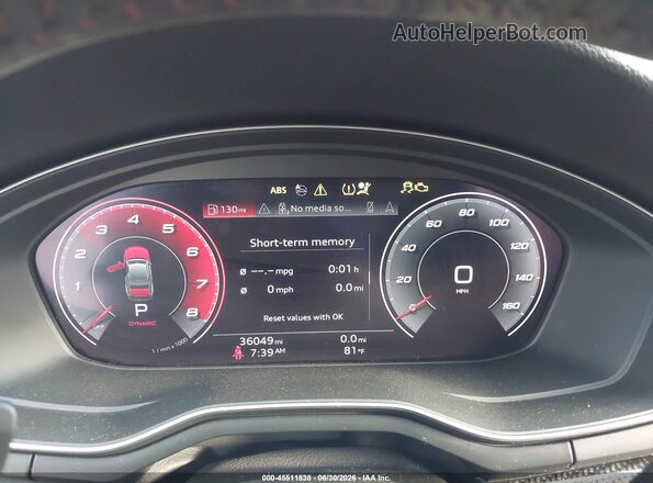 WAUP4AF5XLA002202 2020 AUDI S5 Черный Вид задних сидений