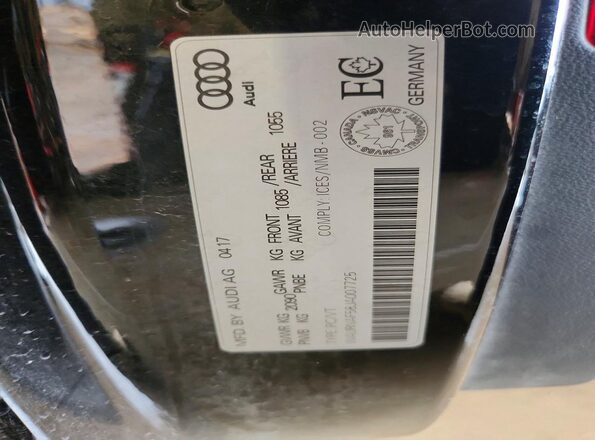 WAURNAF58JA007725 2018 AUDI A5 Black 