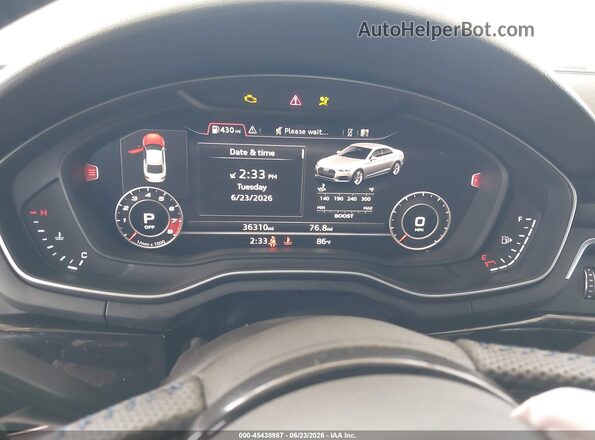 WAUTNAF53KA043412 2019 AUDI A5 Blue Vista de los asientos traseros