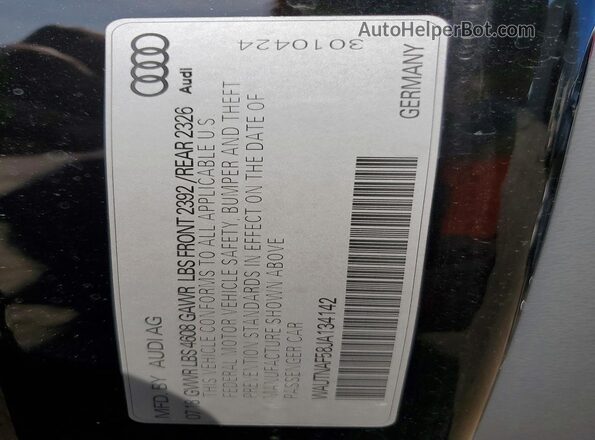 WAUTNAF58JA134142 2018 AUDI A5 Black Vista del compartimento del motor
