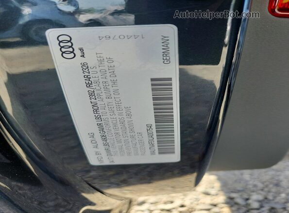 WAUTNAF5XJA007540 2018 AUDI A5 Gray VIN կոդի պիտակի տեսք