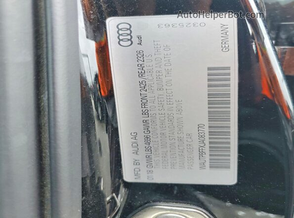 WAUTPBFFXJA083770 2018 AUDI A3 Black 
