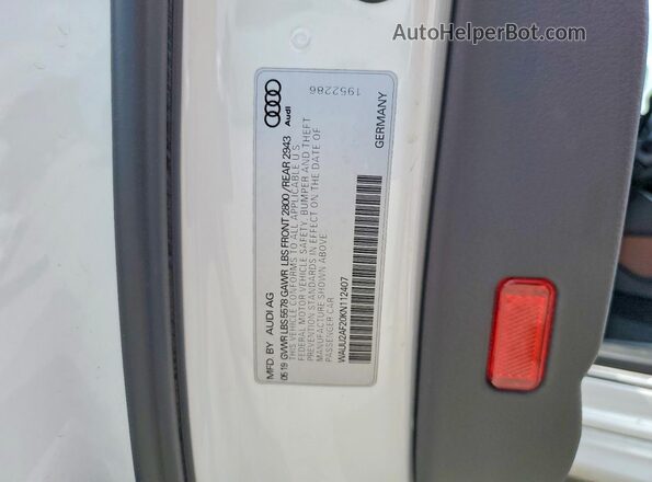 WAUU2AF20KN112407 2019 AUDI A7 White Շարժիչի բաժամունքի տեսք