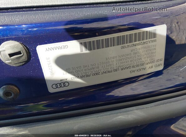 WAUU2AF26MN014100 2021 AUDI OTHER Blue Vista del compartimento del motor
