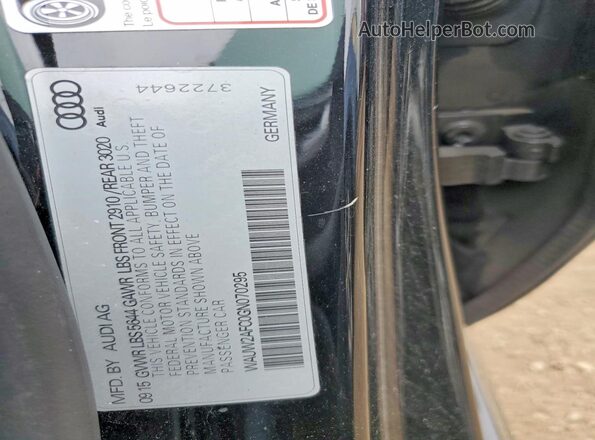 WAUW2AFC0GN070295 2016 AUDI S7 Black ძრავის განყოფილების ხედი