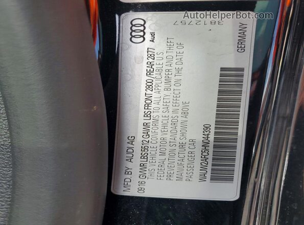 WAUW2AFC5HN044390 2017 AUDI A7 Black Widok komory silnika