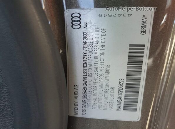 WAUWGAFC5GN096229 2016 AUDI A7 Charcoal ძრავის განყოფილების ხედი